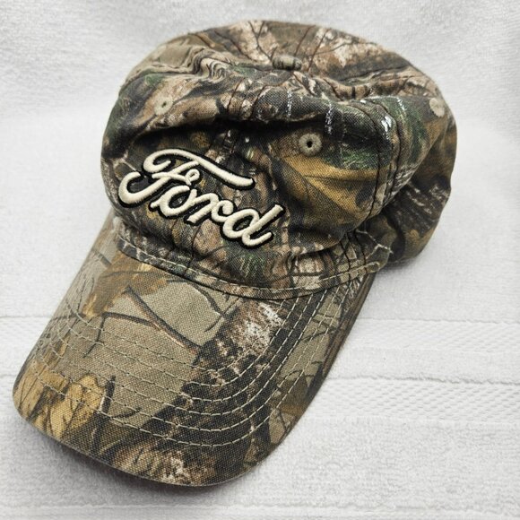 Ford Camo Dri-Duck Real Tree Strap Back Hat Cap Adjustable Hunting Fall Autumn - Picture 1 of 6